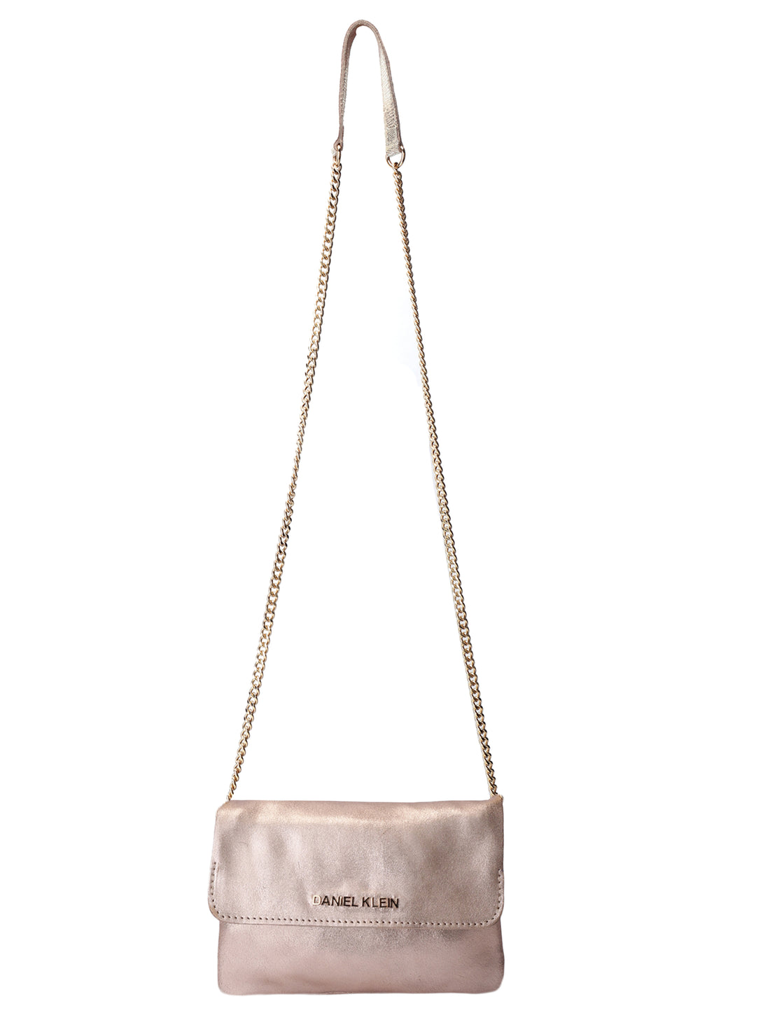Daniel Klein Exclusive Genuien Leather Sleek Design Women Cross-Body Sling - Gold