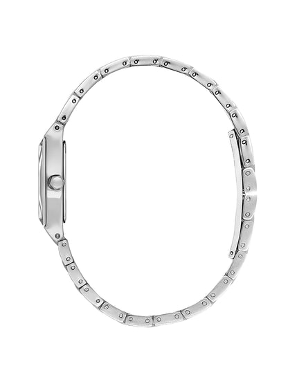 Daniel Klein Analog Silver Round Dial Silver and Gold Case Silver and Gold Strap Quartz Water-Resistant Wrist Watch for Women Girls, Ladies DK.6.14186-5