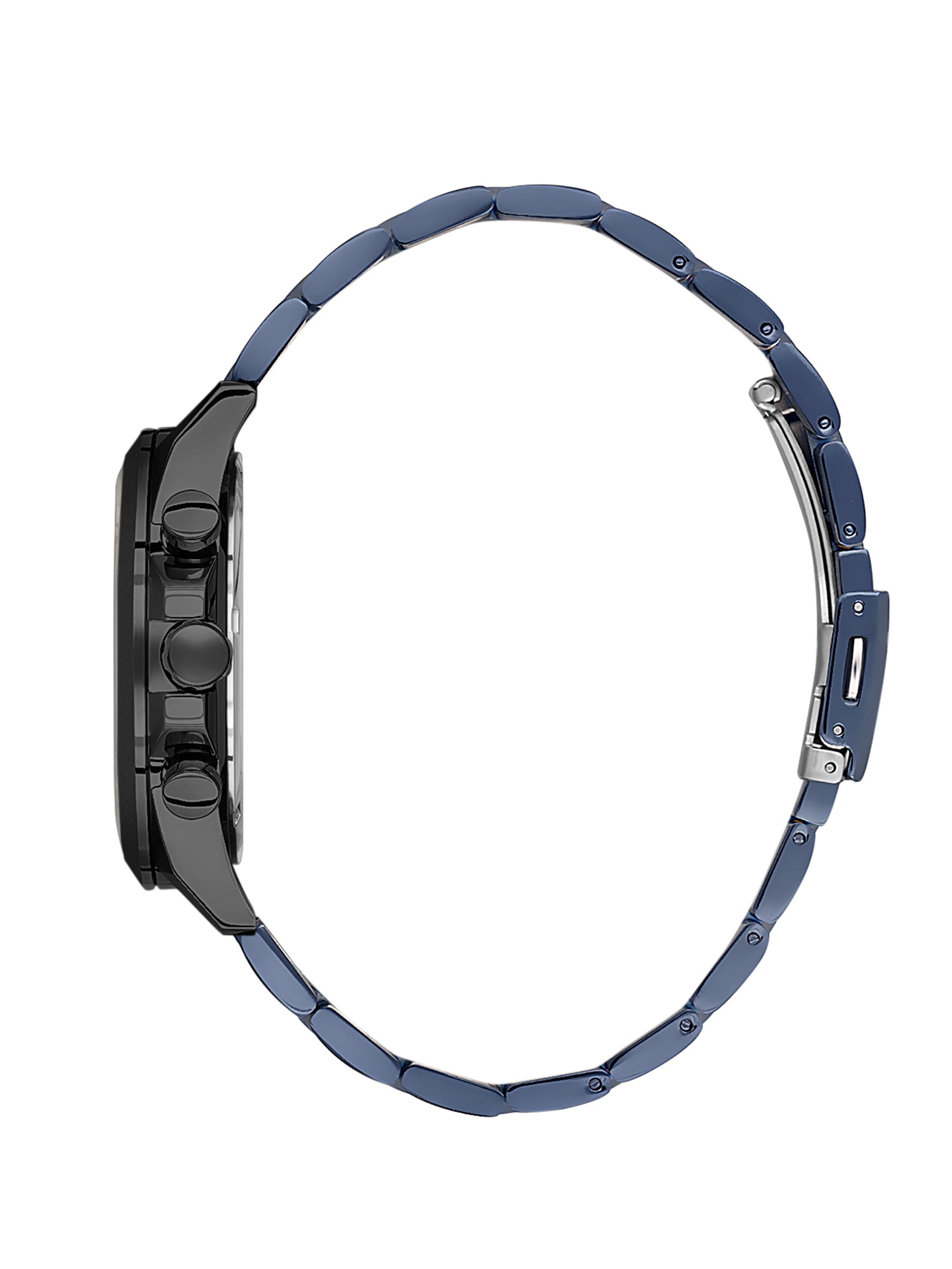 Daniel Klein Analog Blue Round Dial Black Case Blue Strap Quartz Water-Resistant Wrist Watch for Men Boys DK.1.14245-4