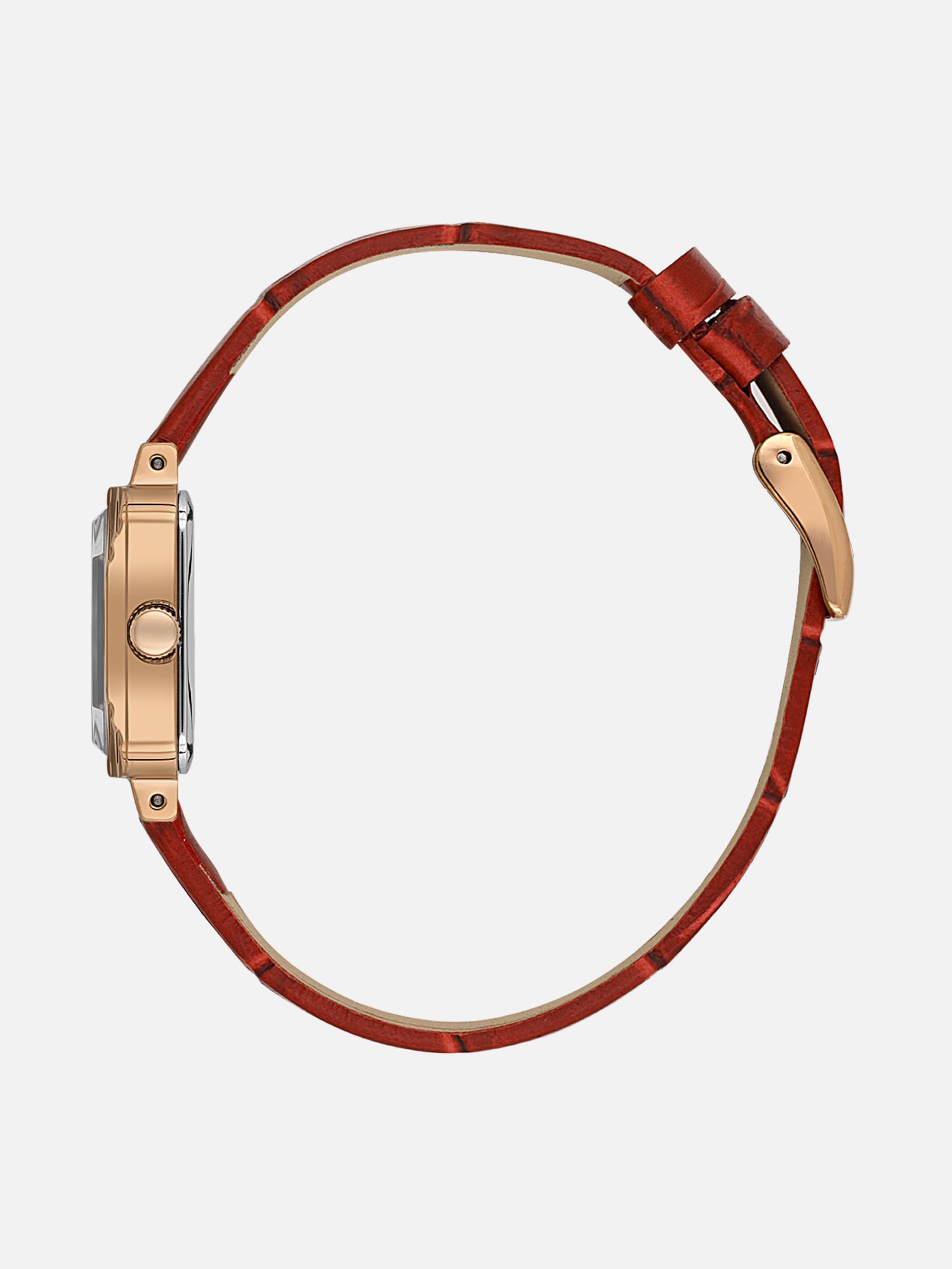 Daniel Klein Analog Silver Round Dial Pink Rose Gold Case D.Red Strap Quartz Water-Resistant Wrist Watch for Women Girls, Ladies DK.1.14154-6