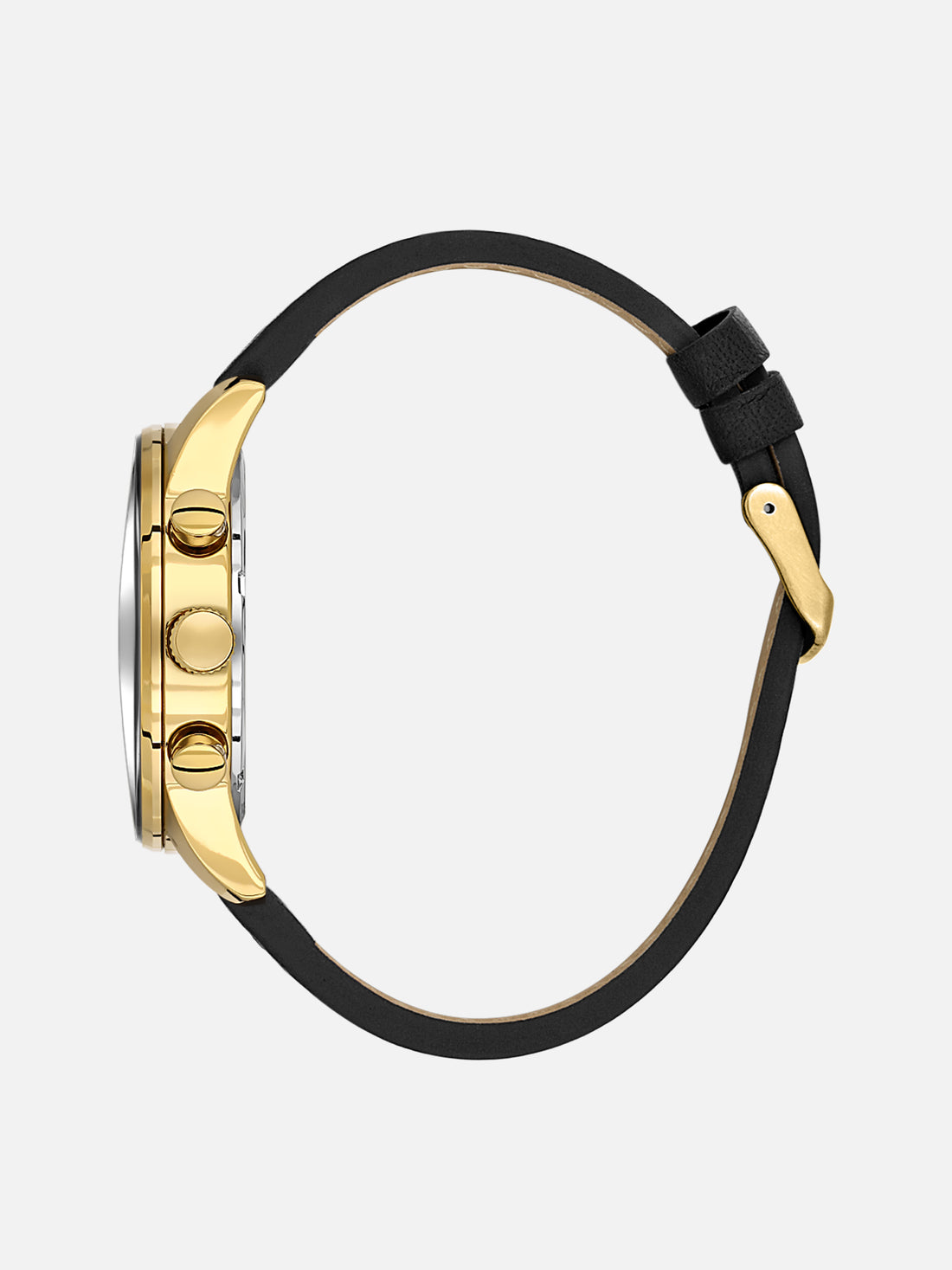 Daniel Klein Analog Black Round Dial Gold Case Black Strap Quartz Water-Resistant Wrist Watch for Men Boys DK.1.14255-3