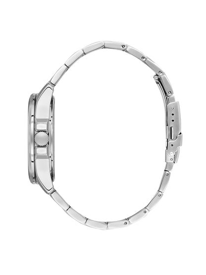 Daniel Klein Analog Dark Green Round Dial Silver Case Silver Strap Quartz Water-Resistant Wrist Watch for Men Boys DK.6.14202-4