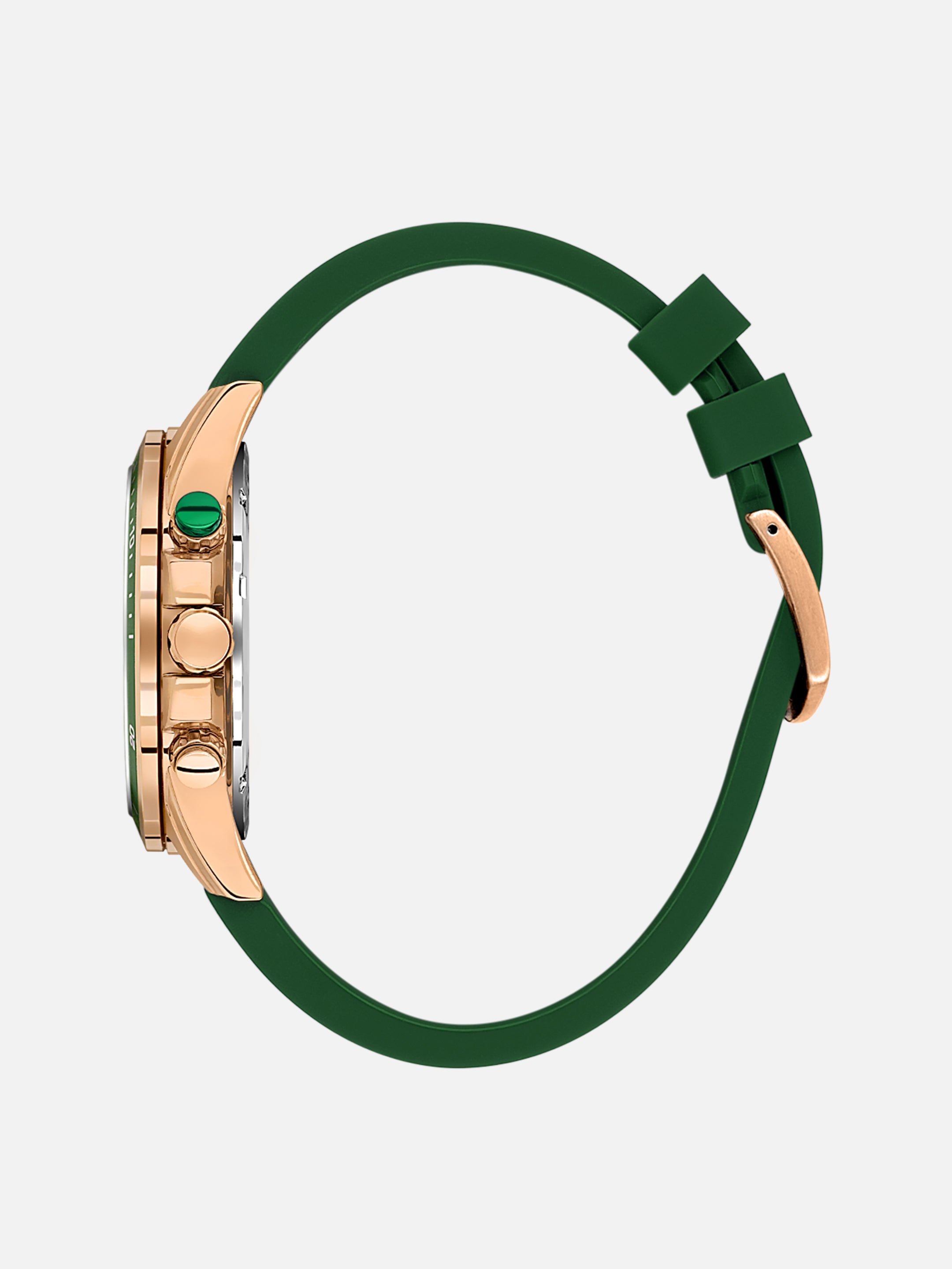 Daniel Klein Analog Dark Green Round Dial Pink Rose Gold Case Dark Green Strap Quartz Water-Resistant Wrist Watch for Men Boys DK.1.14246-6