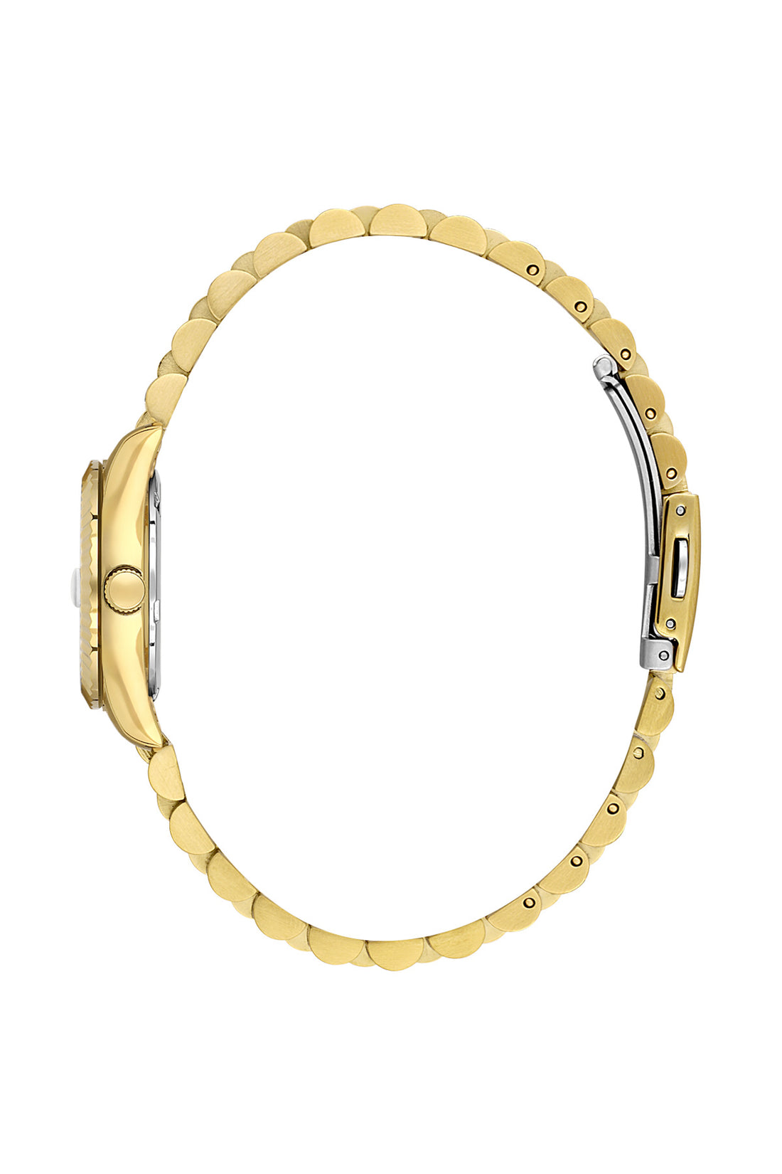 Daniel Klein Silver Dial Gold Strap Women’s Analog Watch DK.1.14097-2