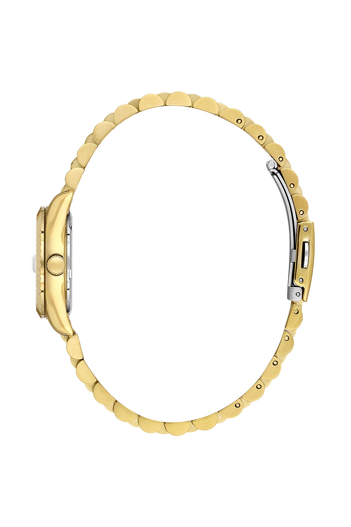 Daniel Klein Silver Dial Gold Strap Women’s Analog Watch DK.1.14097-2