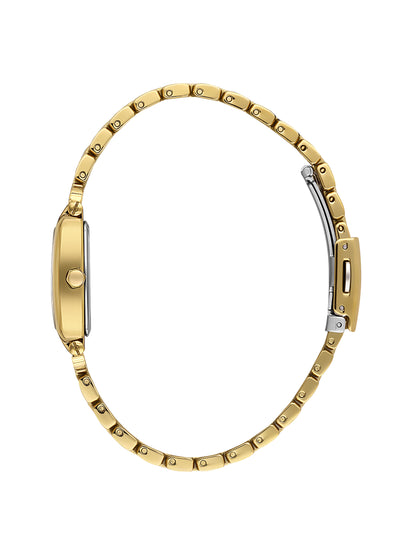 Daniel Klein Analog Dark Green Round Dial Gold Case Gold Strap Quartz Water-Resistant Wrist Watch for Women Girls, Ladies DK.1.14281-3