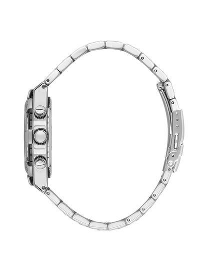 Daniel Klein Analog Dark Green Round Dial Silver/Gunmetalmetal Case Silver Strap Quartz Water-Resistant Wrist Watch for Men Boys DK.1.14242-3