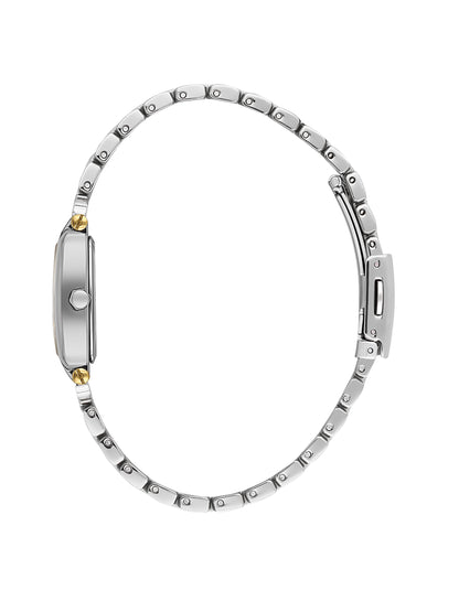 Daniel Klein Analog Silver Round Dial Silver and Gold Case Silver and Gold Strap Quartz Water-Resistant Wrist Watch for Women Girls, Ladies DK.1.14281-4