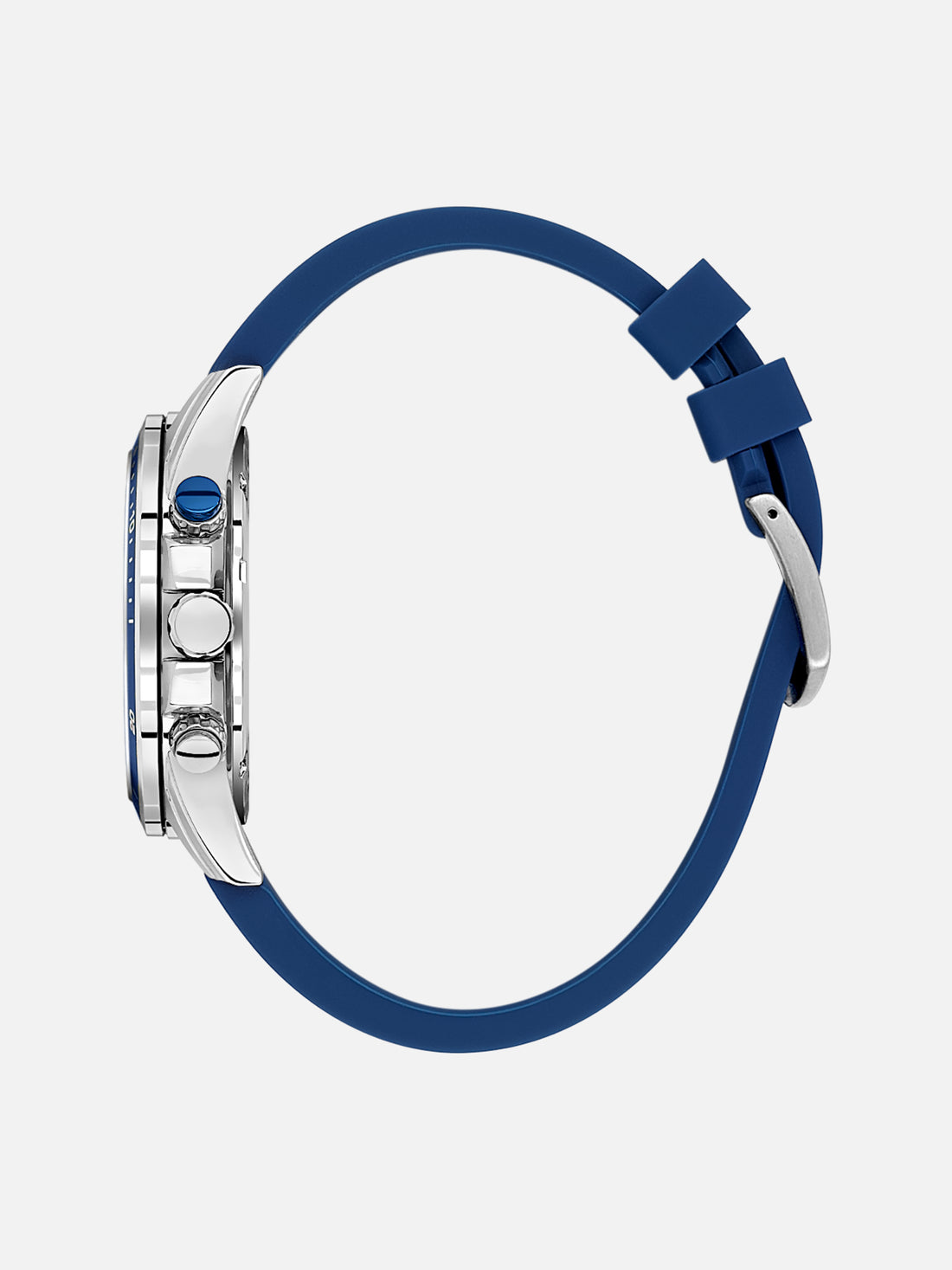 Daniel Klein Analog Dark Blue Round Dial Silver Case Dark Blue Strap Quartz Water-Resistant Wrist Watch for Men Boys DK.1.14246-3
