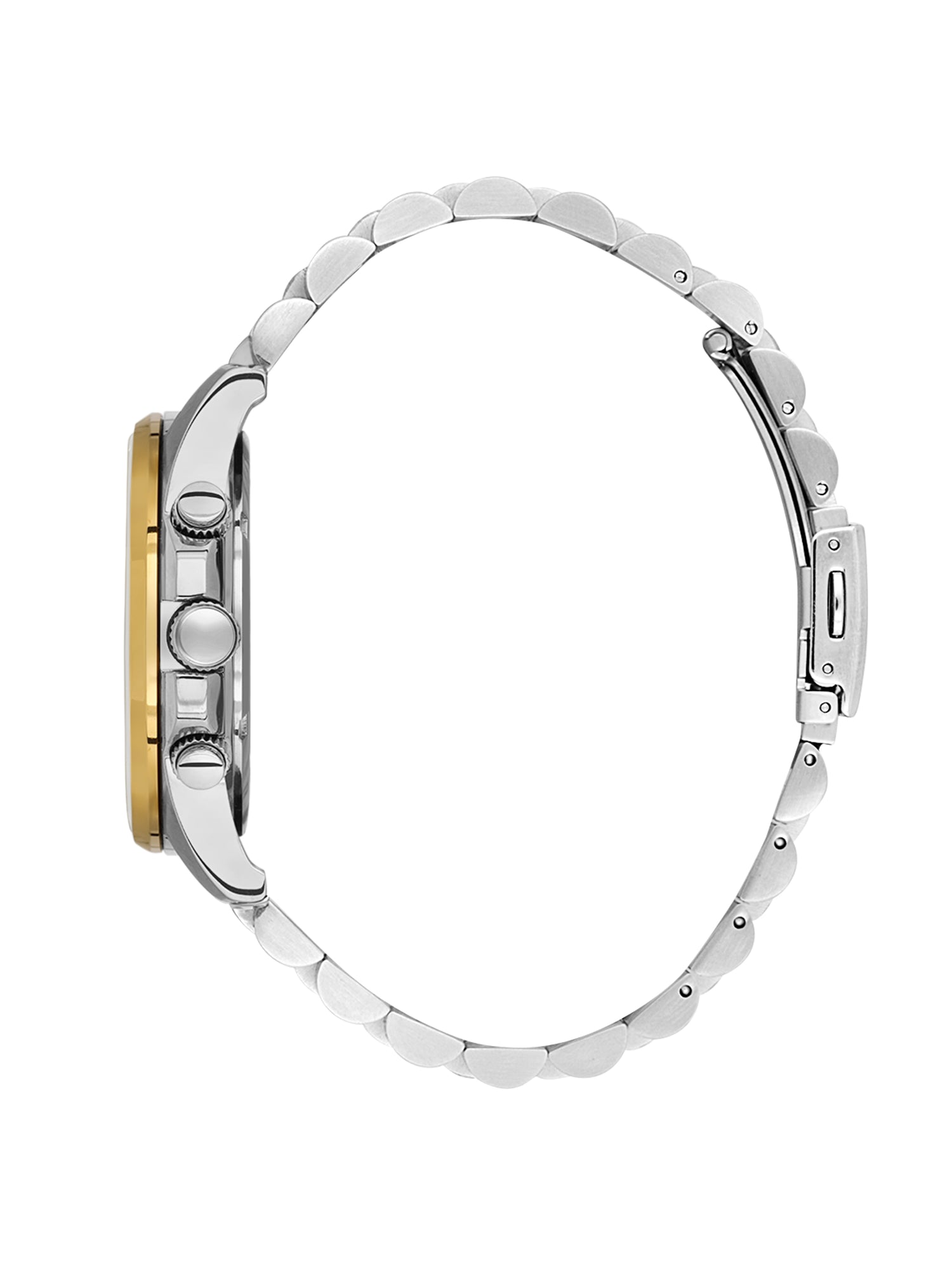 Daniel Klein Analog Silver Round Dial Silver and Gold Case Silver and Gold Strap Quartz Water-Resistant Wrist Watch for Men Boys DK.1.14240-3