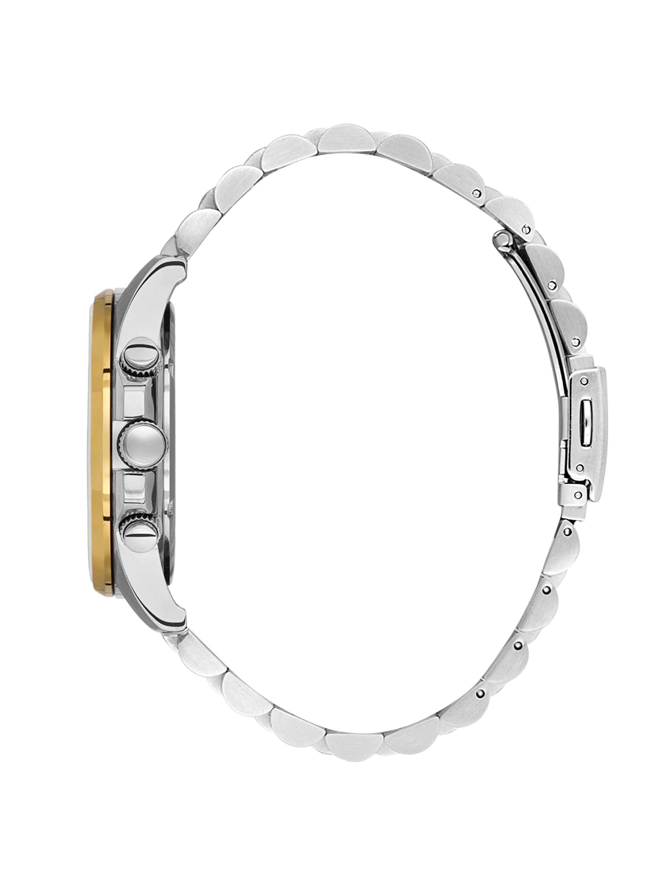 Daniel Klein Analog Silver Round Dial Silver and Gold Case Silver and Gold Strap Quartz Water-Resistant Wrist Watch for Men Boys DK.1.14240-3