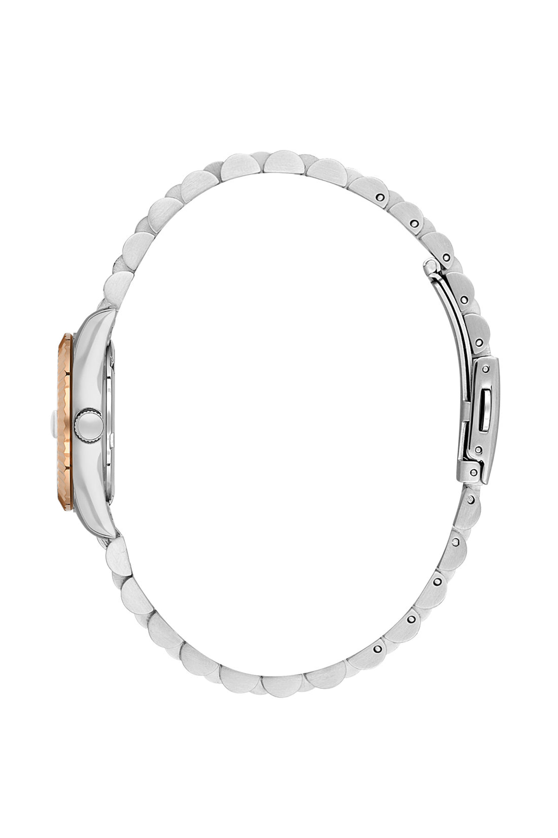 Daniel Klein Silver Dial Silver–Rose Gold Strap Women’s Analog Watch DK.1.14097-5
