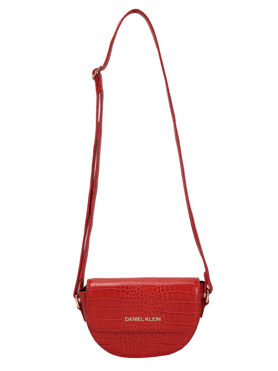 Daniel Klein Exclusive Snake Skin Pattern Women Cross-Body Sling - Red