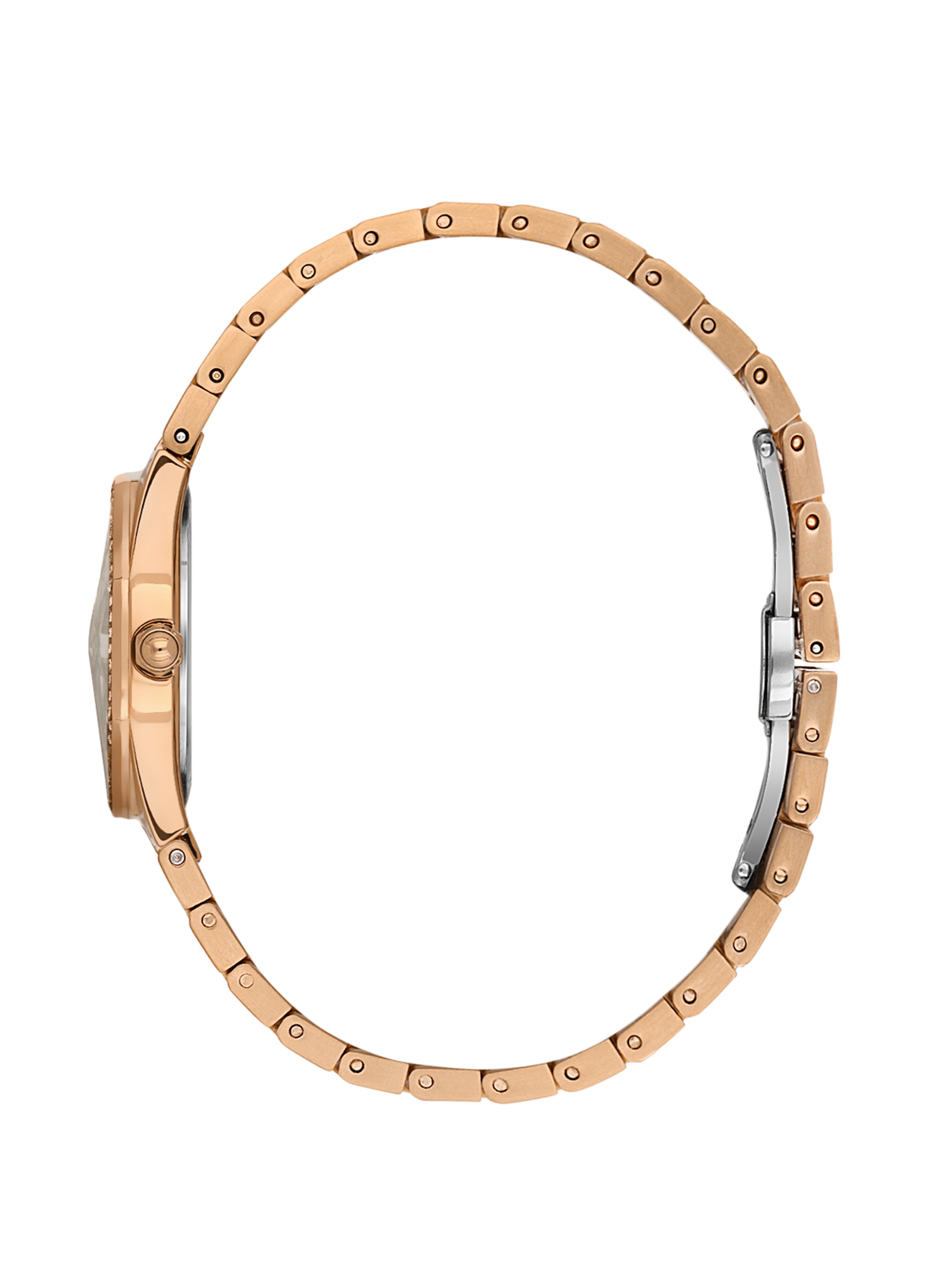 Daniel Klein Analog L.R.Gold Round Dial Pink Rose Gold Case Pink Rose Gold Strap Quartz Water-Resistant Wrist Watch for Women Girls, Ladies DK.1.14162-6