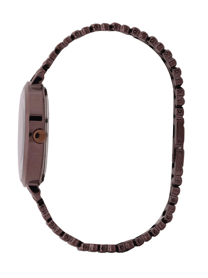 &quot;Daniel Klein Women’s Brown Bracelet Watch – Elegant Silver Dial, Classic Design &quot;