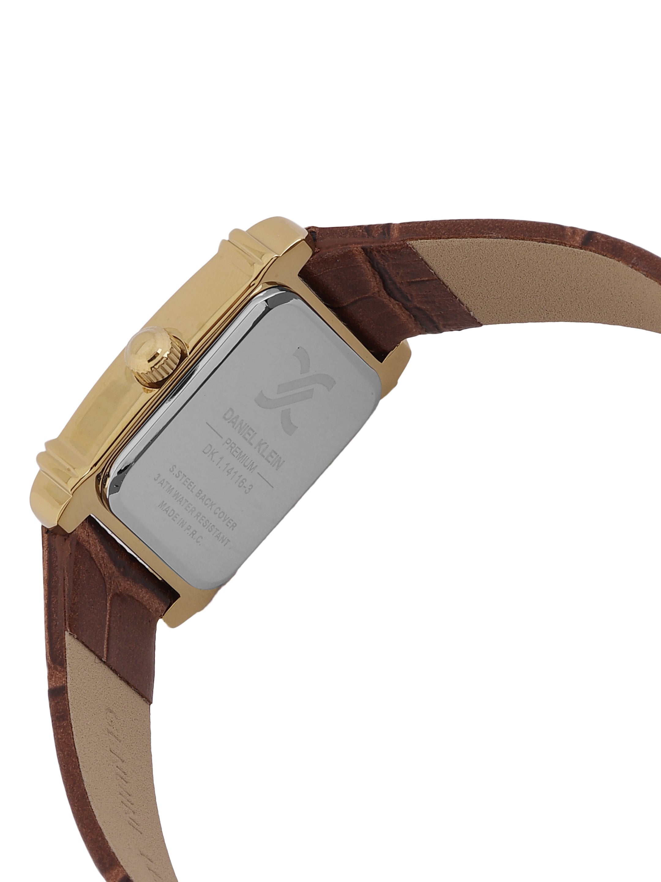 Daniel Klein Silver Dial Dark Brown Strap Women’s Analog Watch DK.1.14116-3