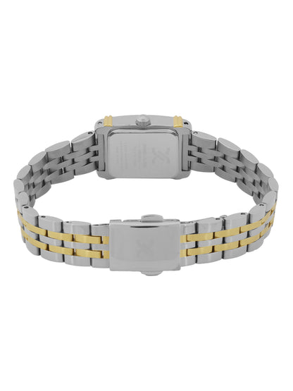 Daniel Klein Dark Green Dial Silver–Gold Strap Women’s Analog Watch DK.1.14115-4