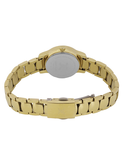 Daniel Klein Dark Green Dial Gold Strap Women’s Analog Watch DK.1.14118-2