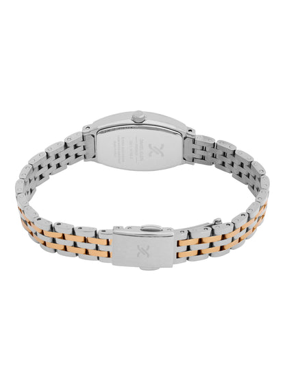 Daniel Klein Analog Silver Round Dial Silver and Rose Gold Case Silver and Rose Gold Strap Quartz Water-Resistant Wrist Watch for Women Girls, Ladies DK.1.14165-6