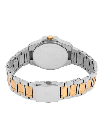 Daniel Klein Analog D.Brown Round Dial Silver and Rose Gold Case Silver and Rose Gold Strap Quartz Water-Resistant Wrist Watch for Women Girls, Ladies DK.1.14176-6