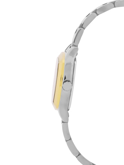 Daniel klein Premium Lady Dual-Tone IPS/IPG Silver Sunray Dial Stainless Steel Watch