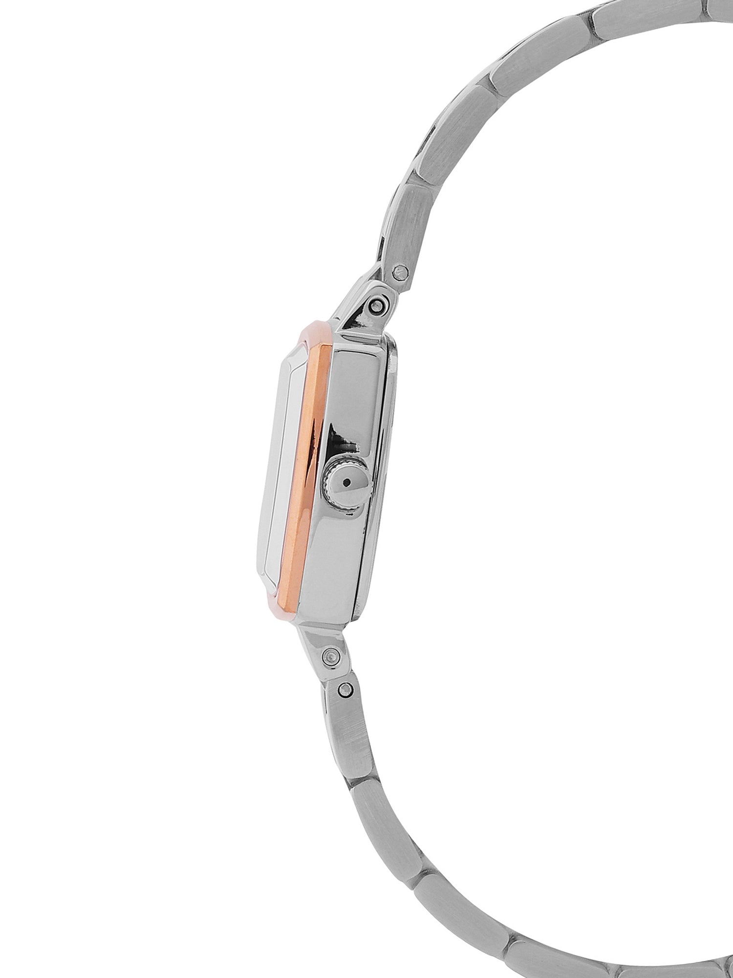 Daniel klein Premium Lady IPS/IP Pink R.Gold Silver Embossed Dial Stone Stainless Steel Watch DK.1.13922-6