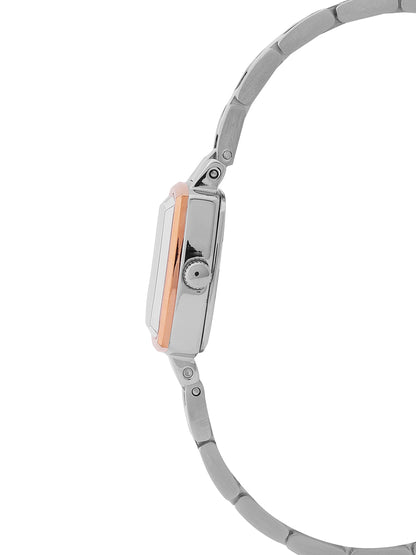 Daniel klein Premium Lady IPS/IP Pink R.Gold Silver Embossed Dial Stone Stainless Steel Watch DK.1.13922-6