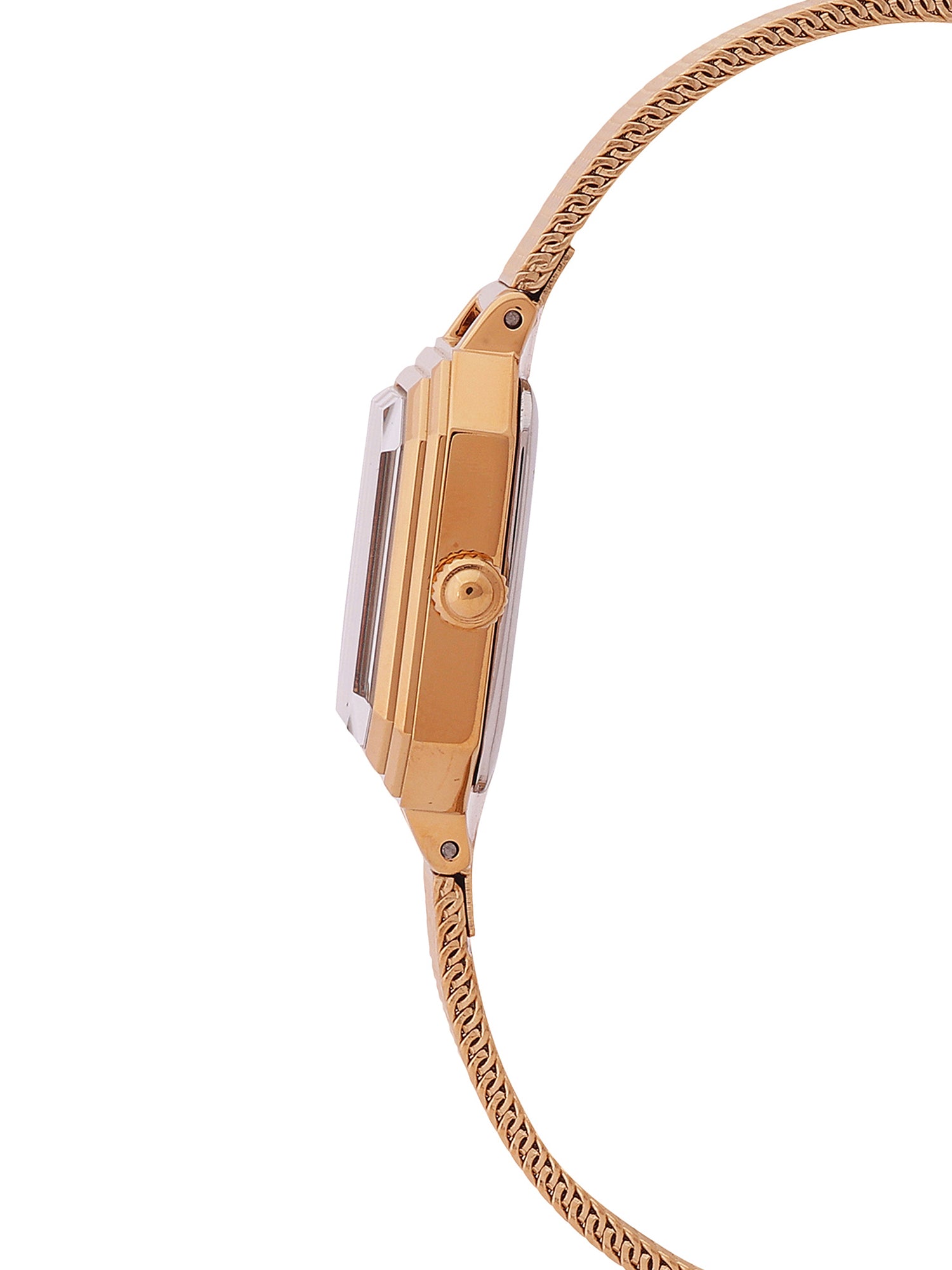 Daniel klein Premium Lady Silver Sunray Dial Rose Gold Mesh Watch DK.1.13945-6