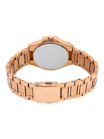 Daniel Klein Analog Silver Round Dial Pink Rose Gold Case Pink Rose Gold Strap Quartz Water-Resistant Wrist Watch for Women Girls, Ladies DK.1.14176-5