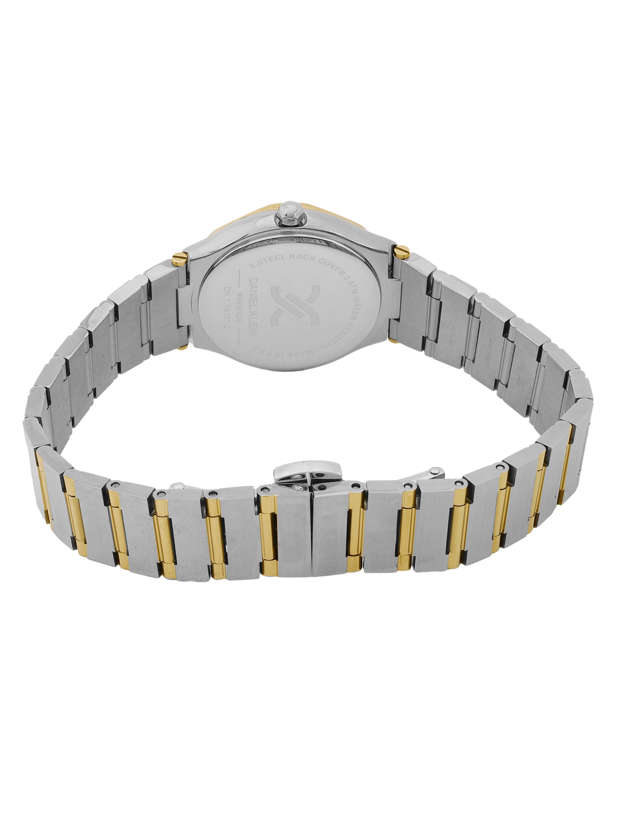 Daniel Klein Silver Dial Silver–Gold Strap Women’s Analog Watch DK.1.14101-3