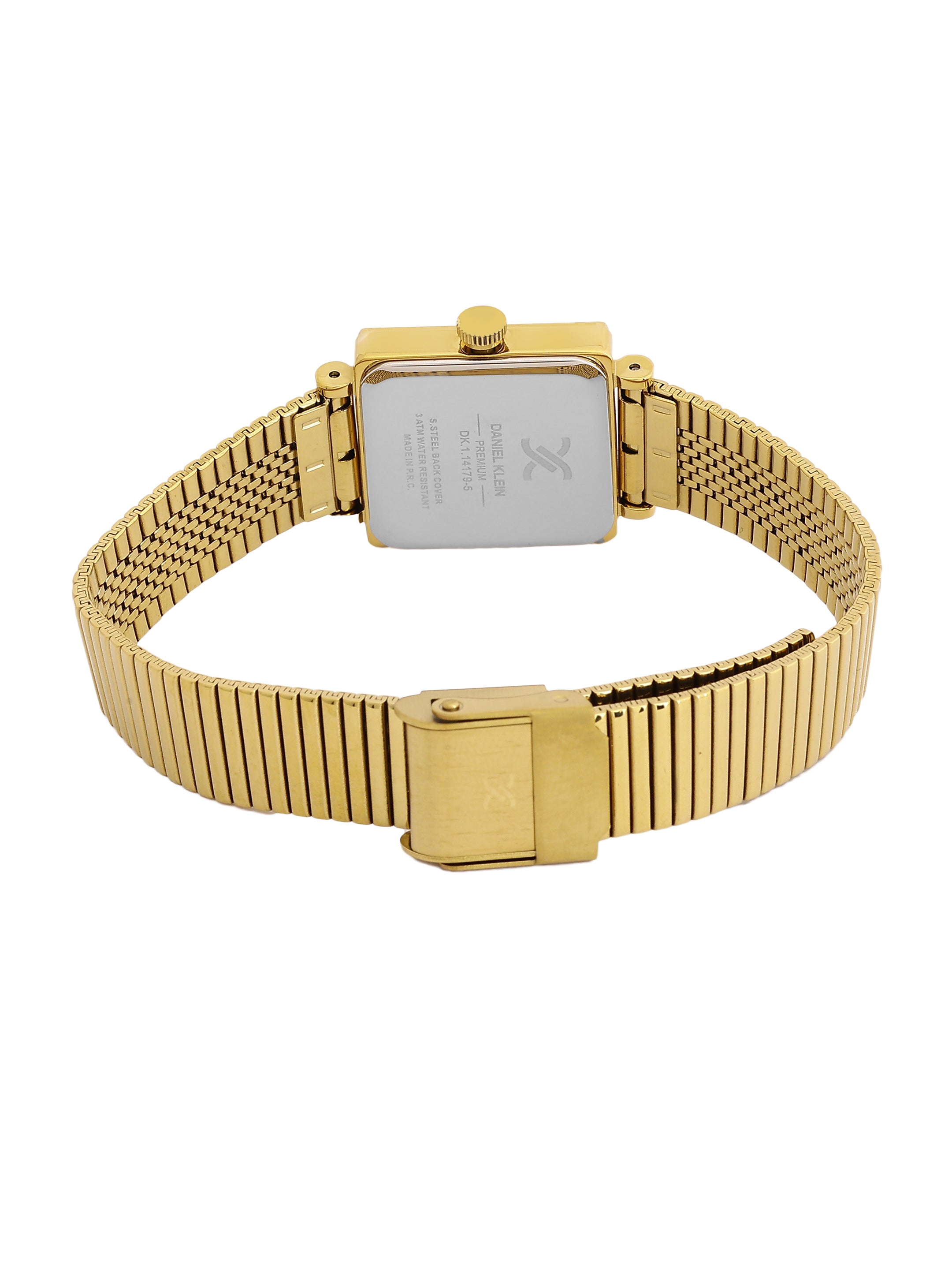 Daniel Klein Analog Dark Green Round Dial Gold Case Gold Strap Quartz Water-Resistant Wrist Watch for Women Girls, Ladies DK.1.14179-5