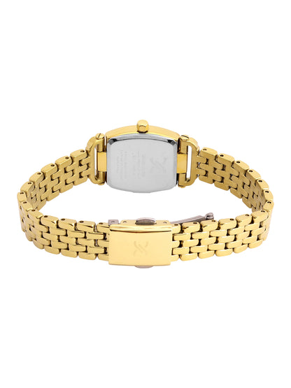 Daniel Klein Analog Dark Green Round Dial Gold Case Gold Strap Quartz Water-Resistant Wrist Watch for Women Girls, Ladies DK.1.14281-3