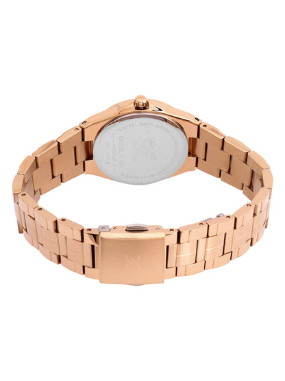 Daniel Klein Analog Silver Round Dial Pink Rose Gold Case Pink Rose Gold Strap Quartz Water-Resistant Wrist Watch for Women Girls, Ladies DK.1.14171-6