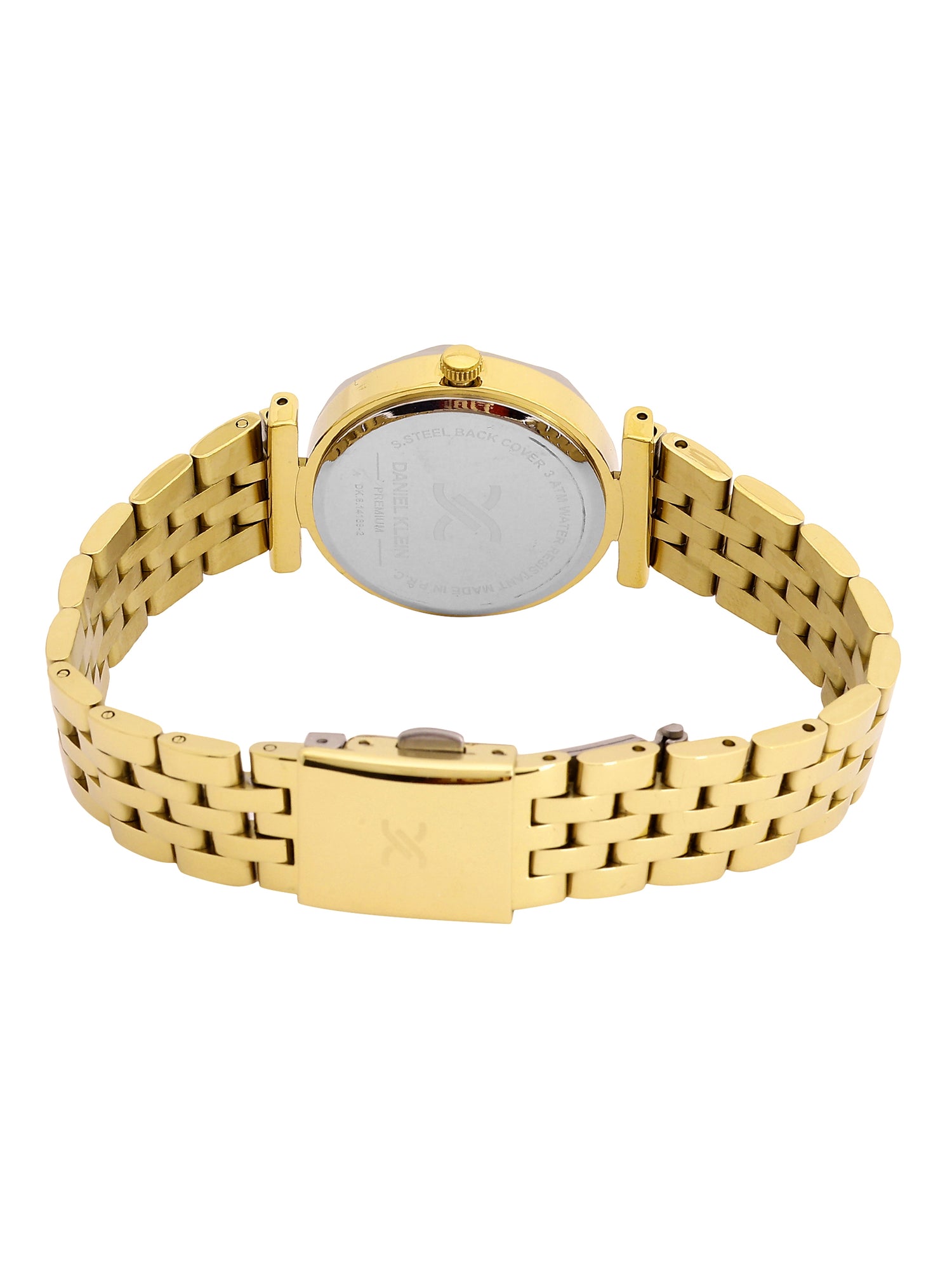 Daniel Klein Analog Dark Green Round Dial Gold/Dark Green Case Gold Strap Quartz Water-Resistant Wrist Watch for Women Girls, Ladies DK.6.14189-3