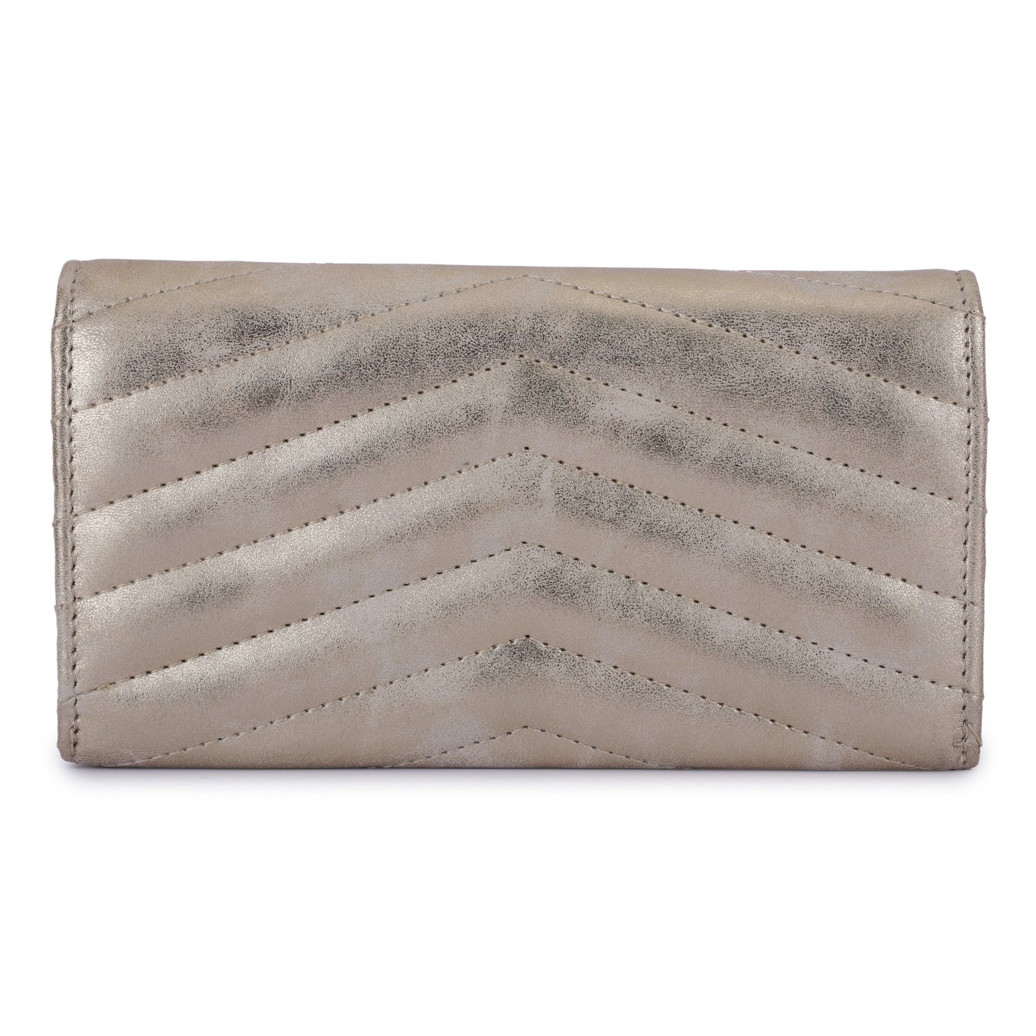 Daniel Klein Women’s Metallic Chevron Wallet – Matt Gold