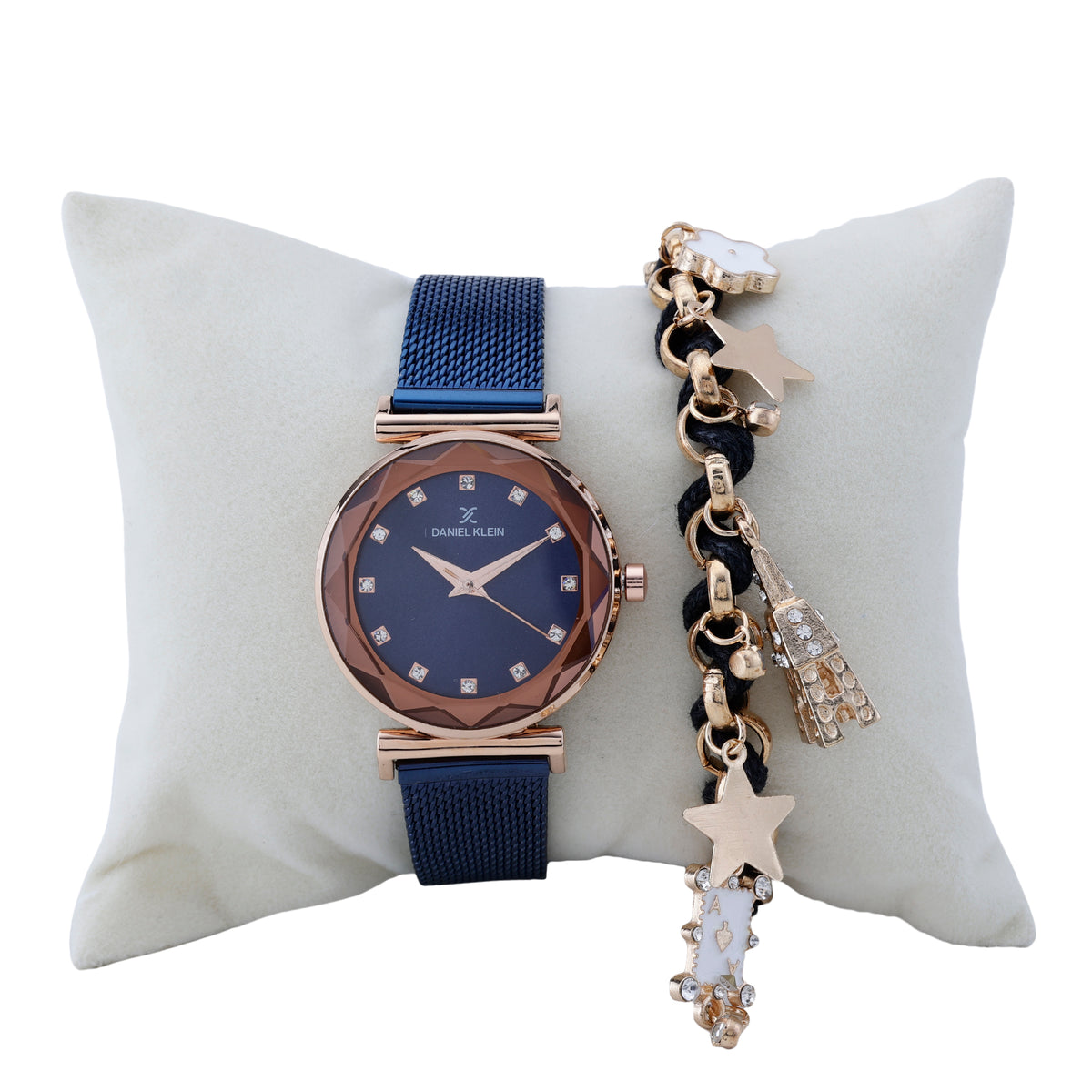 Daniel Klein Blue  Dial Analog Gift Set Watch with Bracelet For Women (Pack of 2)