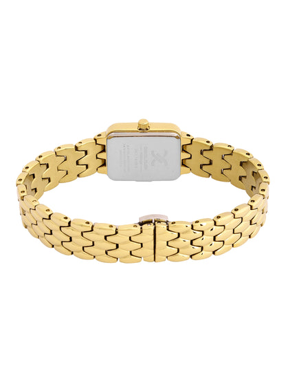 Daniel Klein Analog Silver Round Dial Gold Case Gold Strap Quartz Water-Resistant Wrist Watch for Women Girls, Ladies DK.1.14158-2
