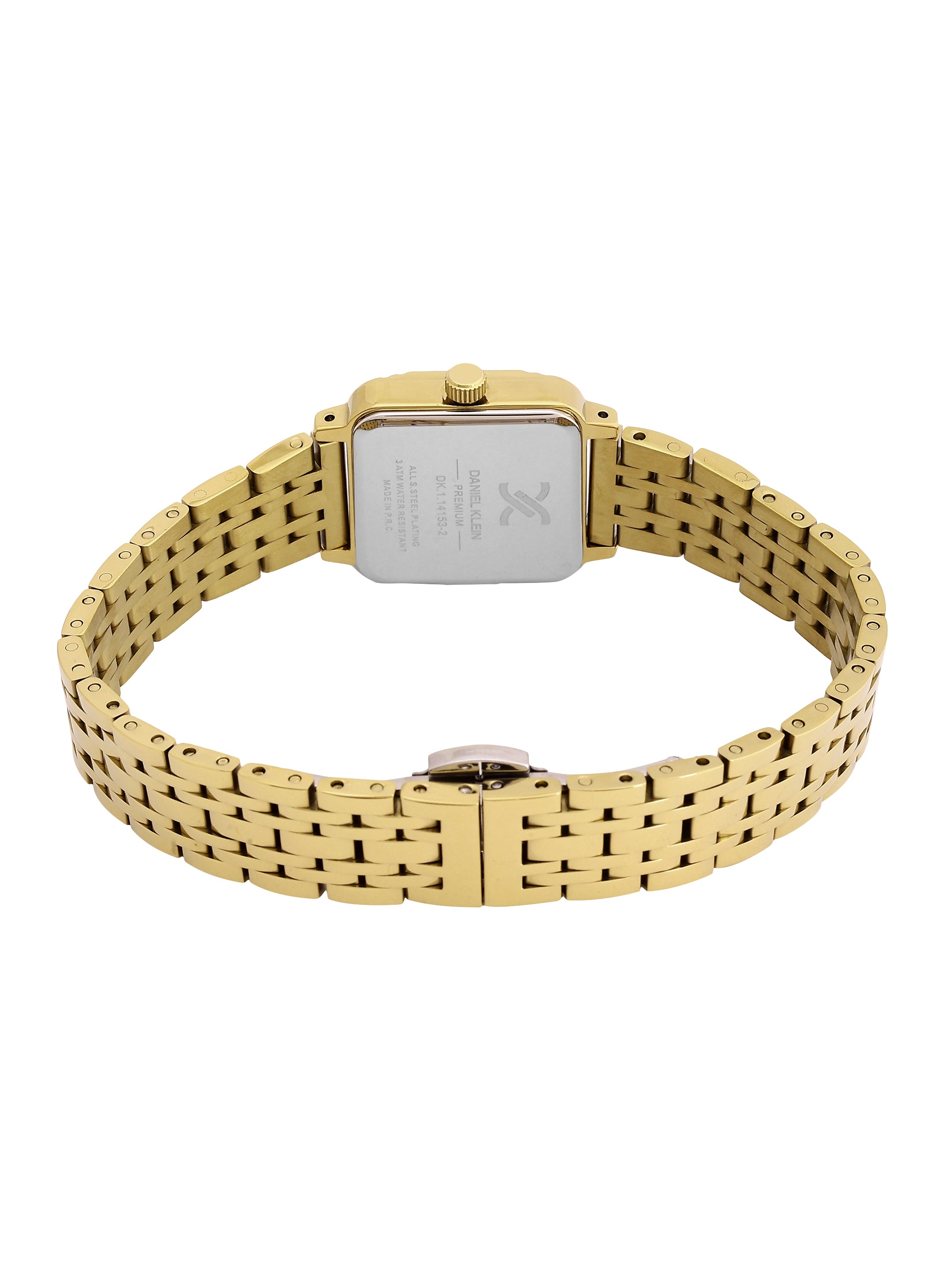 Daniel Klein Analog Champagne Round Dial Gold Case Gold Strap Quartz Water-Resistant Wrist Watch for Women Girls, Ladies DK.1.14153-2