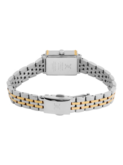 Daniel Klein Analog Dark Green Round Dial Silver and Gold Case Silver and Gold Strap Quartz Water-Resistant Wrist Watch for Women Girls, Ladies DK.1.14168-4