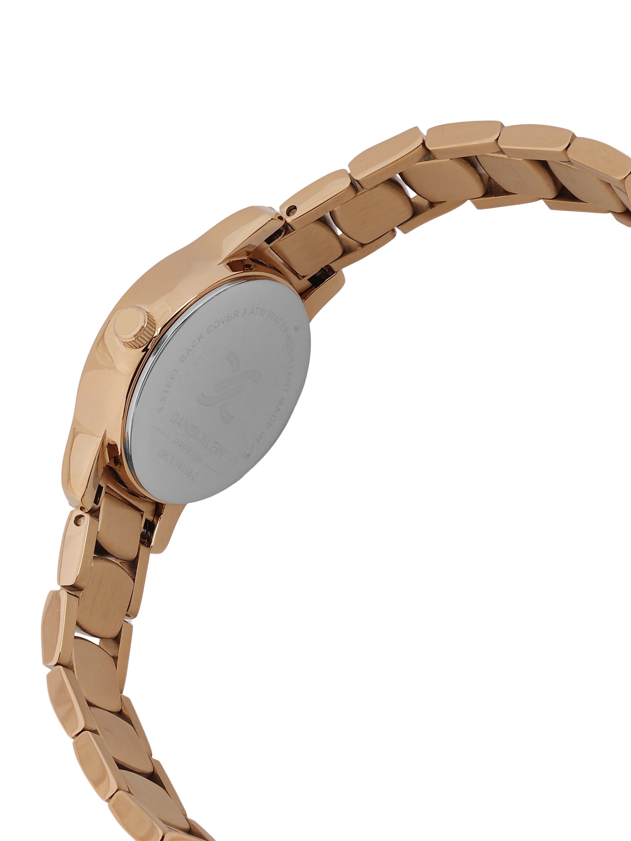 Daniel Klein Silver Dial Pink Rose Gold Strap Women’s Analog Watch DK.1.14118-5