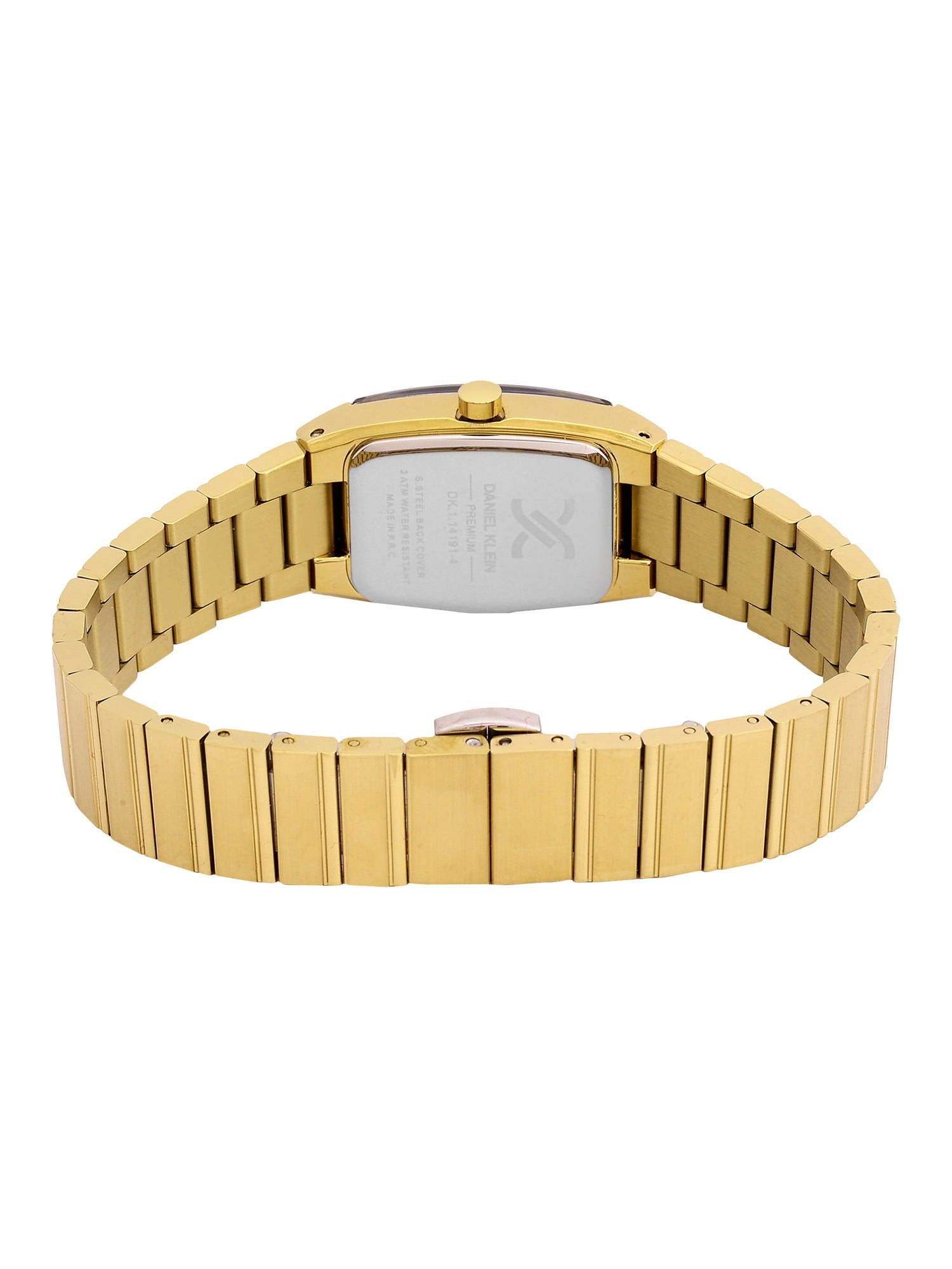 Daniel Klein Analog Black Round Dial Gold/Black Case Gold Strap Quartz Water-Resistant Wrist Watch for Women Girls, Ladies DK.1.14191-4