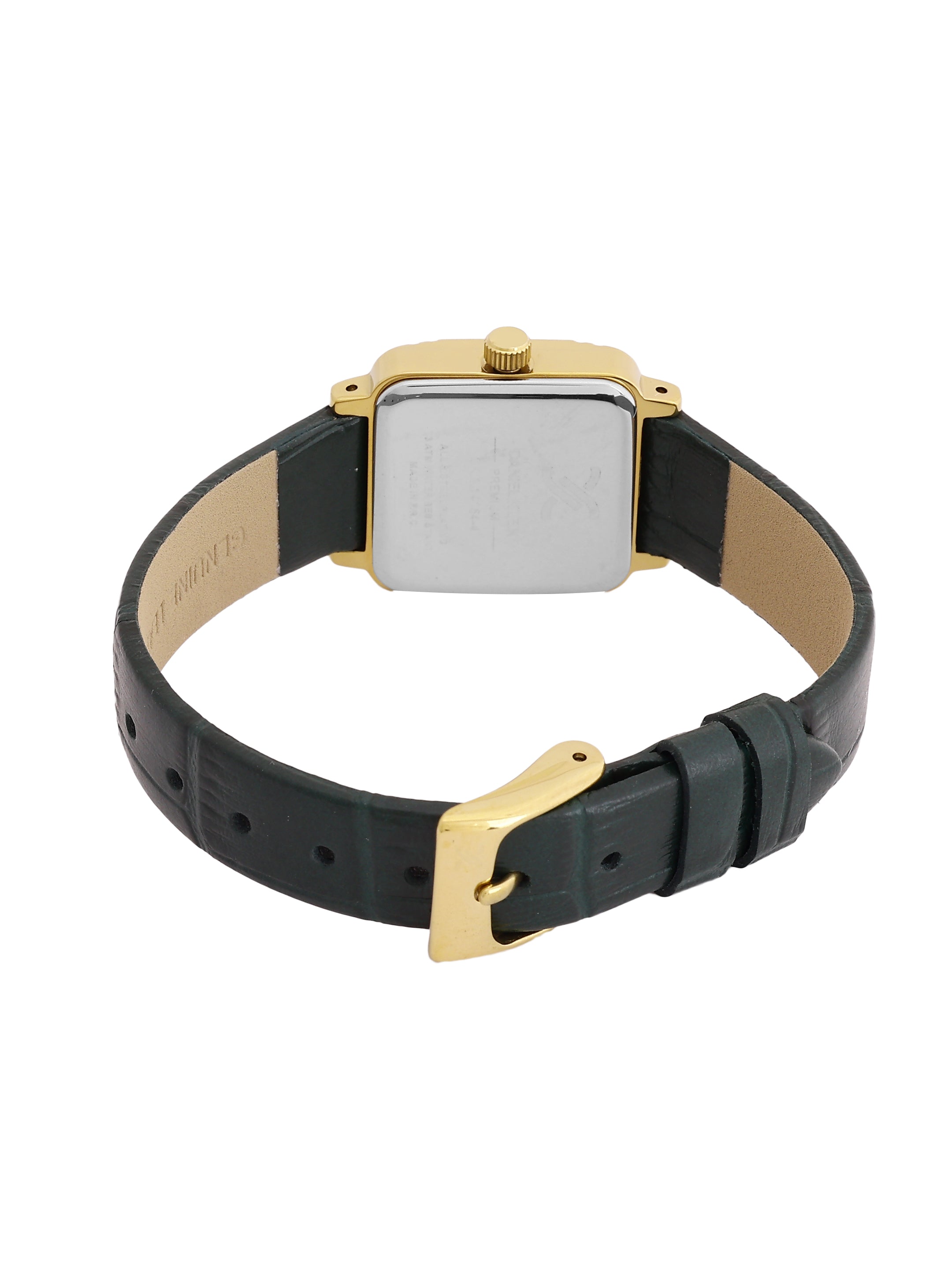 Daniel Klein Analog Dark Green Round Dial Gold Case Dark Green Strap Quartz Water-Resistant Wrist Watch for Women Girls, Ladies DK.1.14154-4