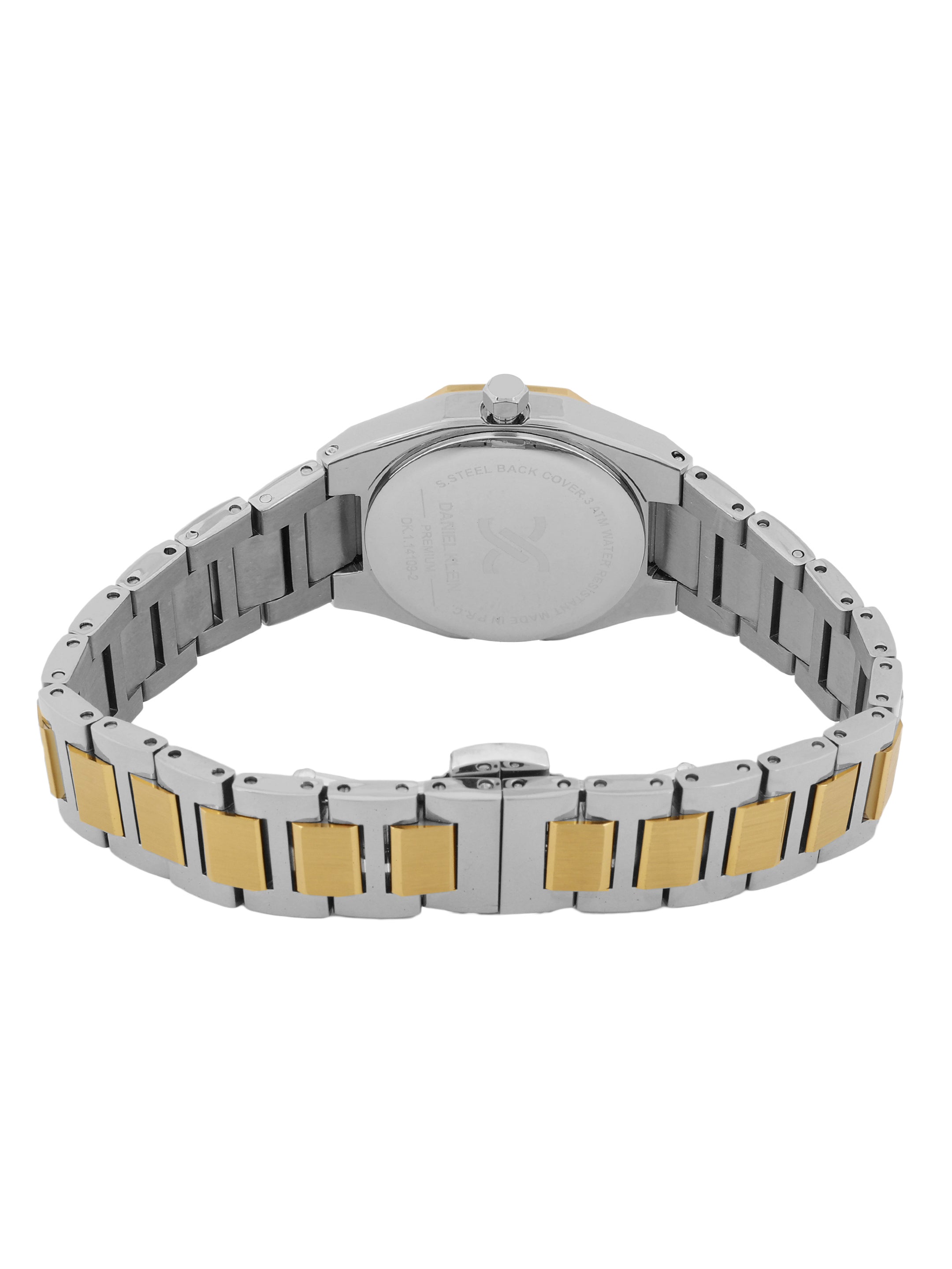 Daniel Klein Dark Green Dial Silver–Gold Strap Women’s Analog Watch DK.1.14109-4