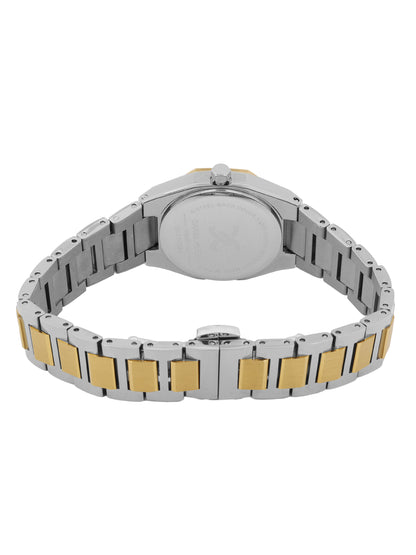 Daniel Klein Dark Green Dial Silver–Gold Strap Women’s Analog Watch DK.1.14109-4