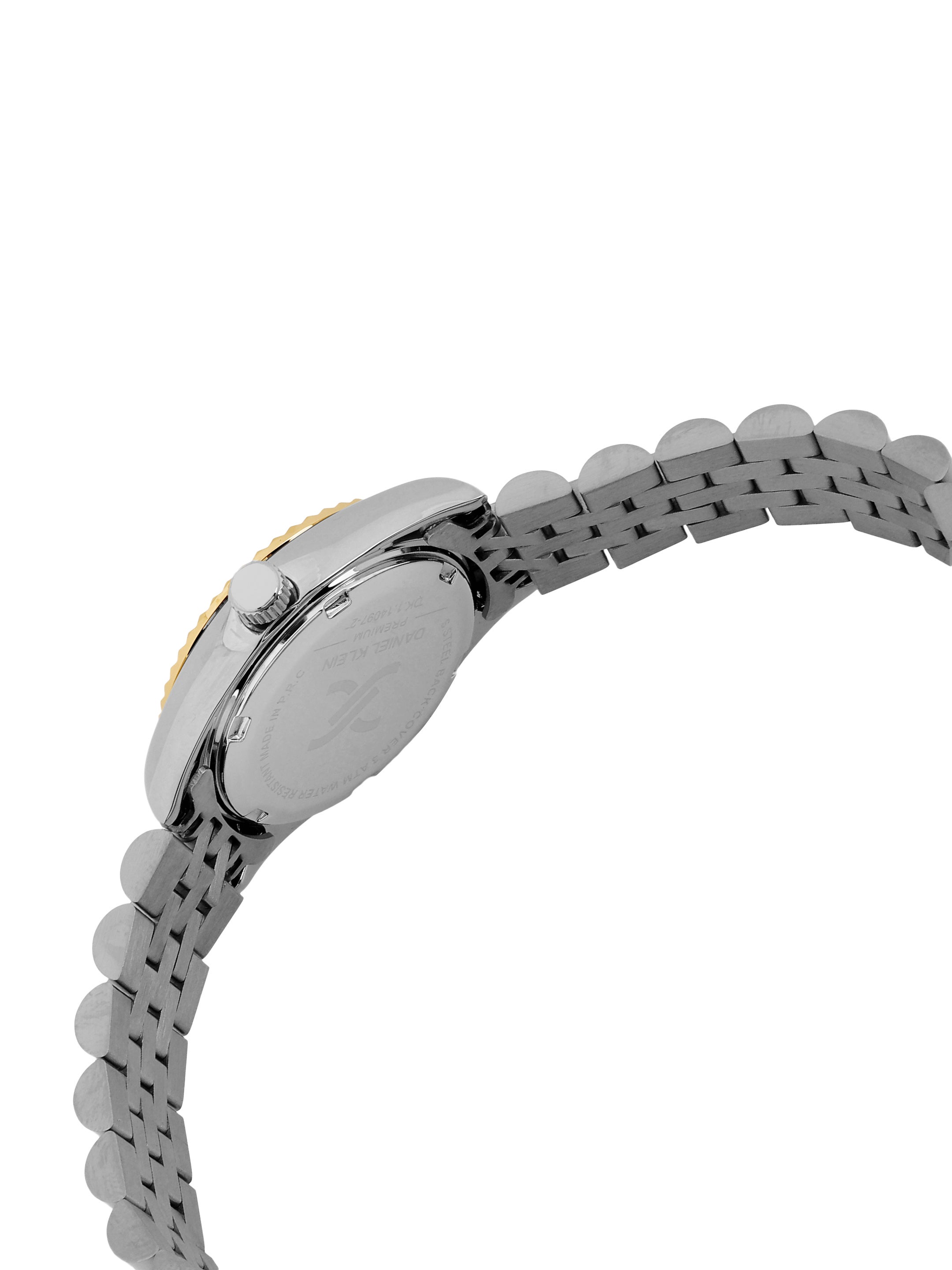 Daniel Klein Dark Green Dial Silver-Gold Strap Women’s Analog Watch DK.1.14097-4