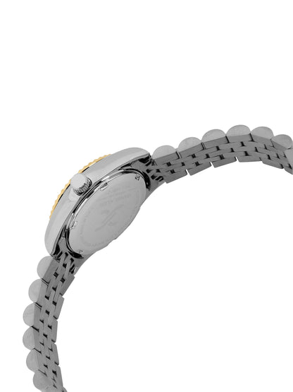 Daniel Klein Dark Green Dial Silver-Gold Strap Women’s Analog Watch DK.1.14097-4