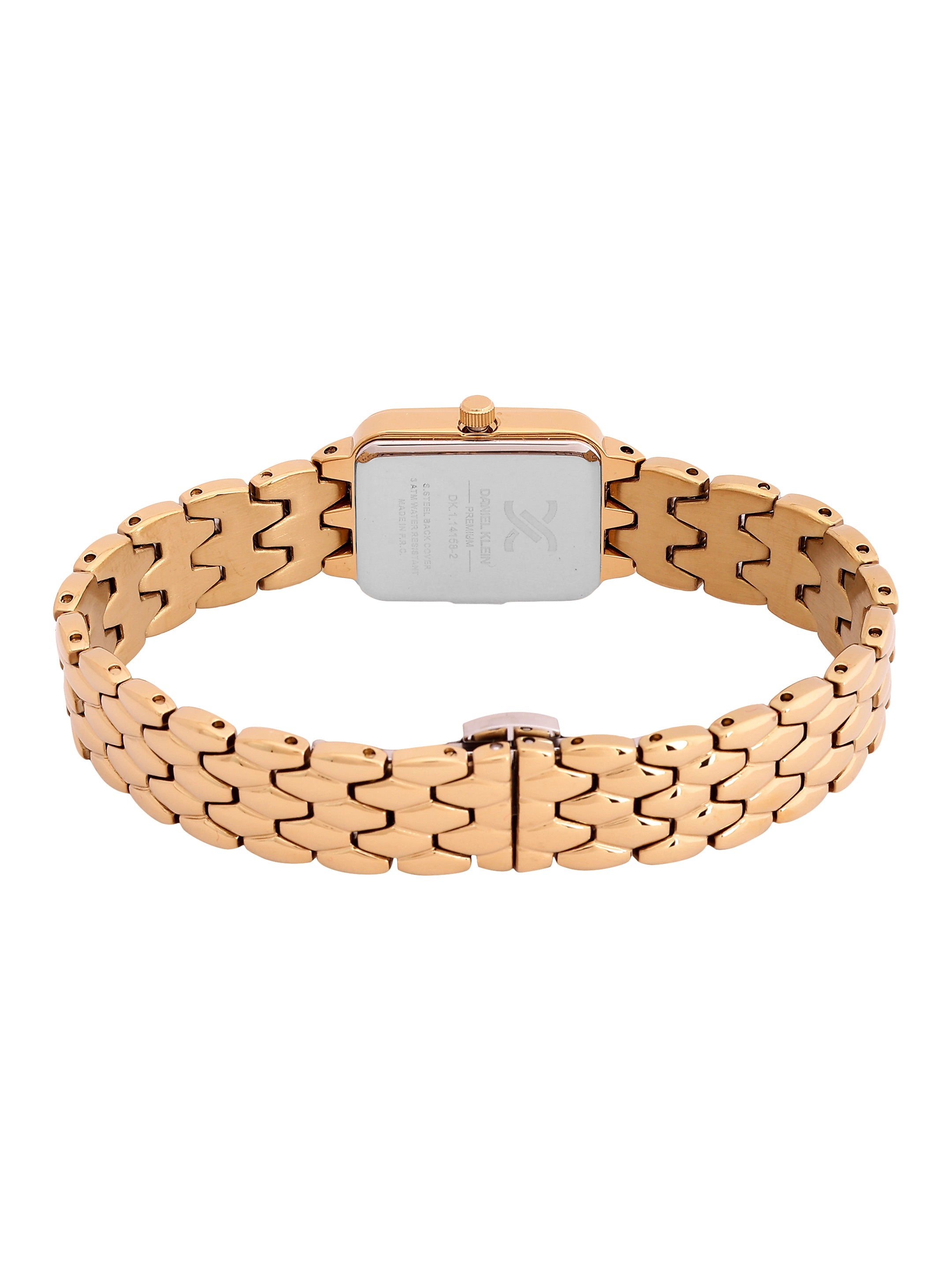 Daniel Klein Analog L.R.Gold Round Dial Pink Rose Gold Case Pink Rose Gold Strap Quartz Water-Resistant Wrist Watch for Women Girls, Ladies DK.1.14158-5