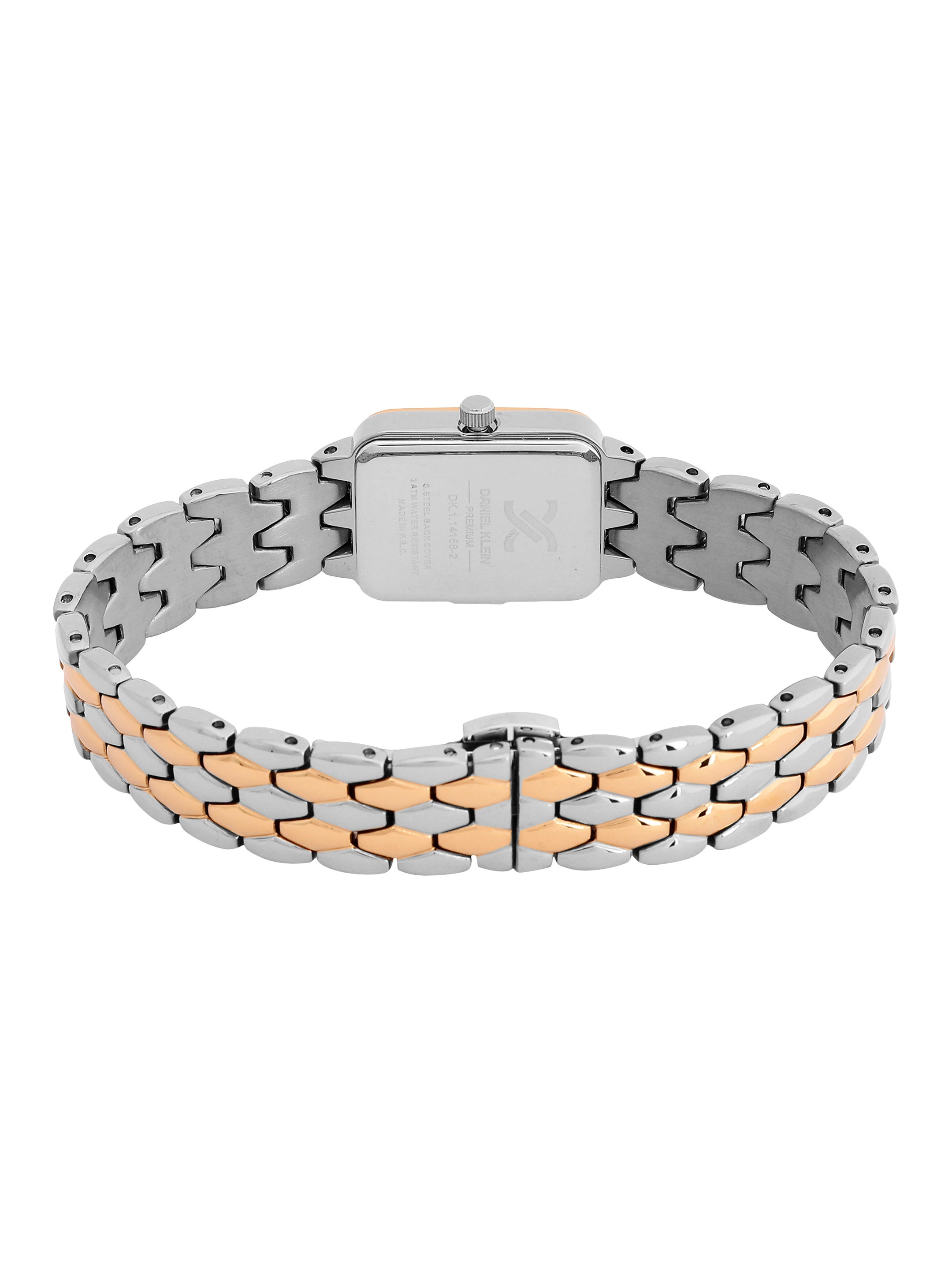 Daniel Klein Analog Silver Round Dial Silver and Rose Gold Case Silver and Rose Gold Strap Quartz Water-Resistant Wrist Watch for Women Girls, Ladies DK.1.14158-6