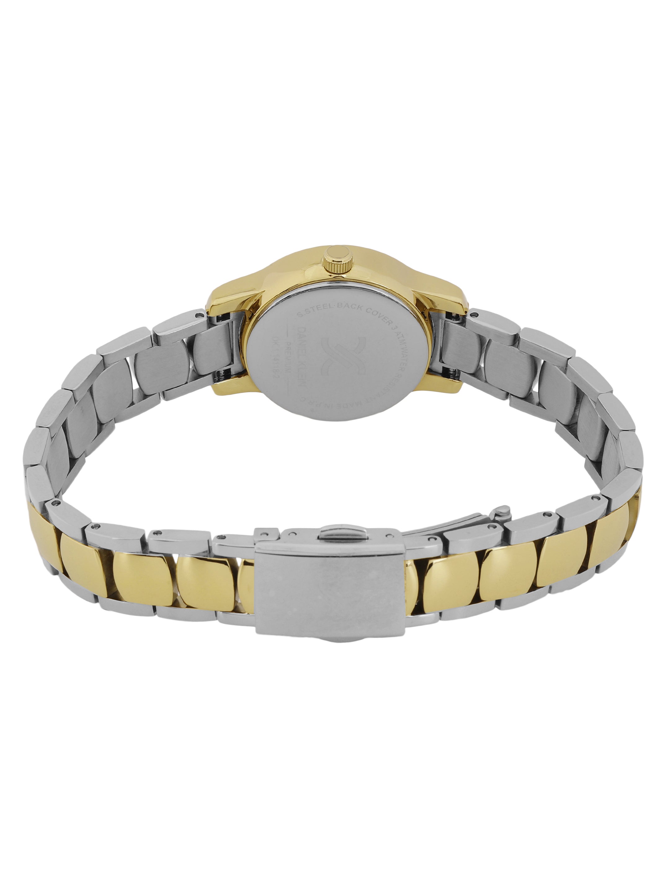 Daniel Klein Silver Dial Silver–Gold Strap Women’s Analog Watch DK.1.14118-4