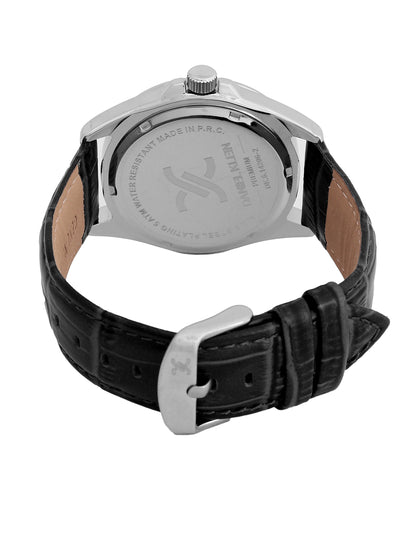 Daniel Klein Analog Black Round Dial Silver Case Black Strap Quartz Water-Resistant Wrist Watch for Men Boys DK.6.14206-1